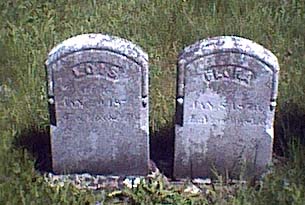Lois and Flora Bassett tombstones