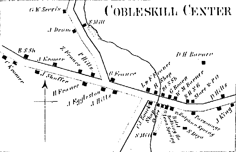 1866 Map - Village of Cobleskill Center, with surnames